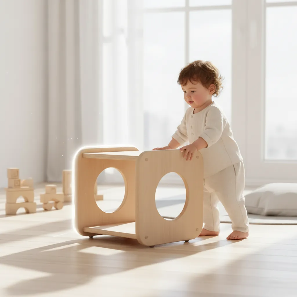 Chaise cube Montessori en bois aux dimensions d'un tout-petit